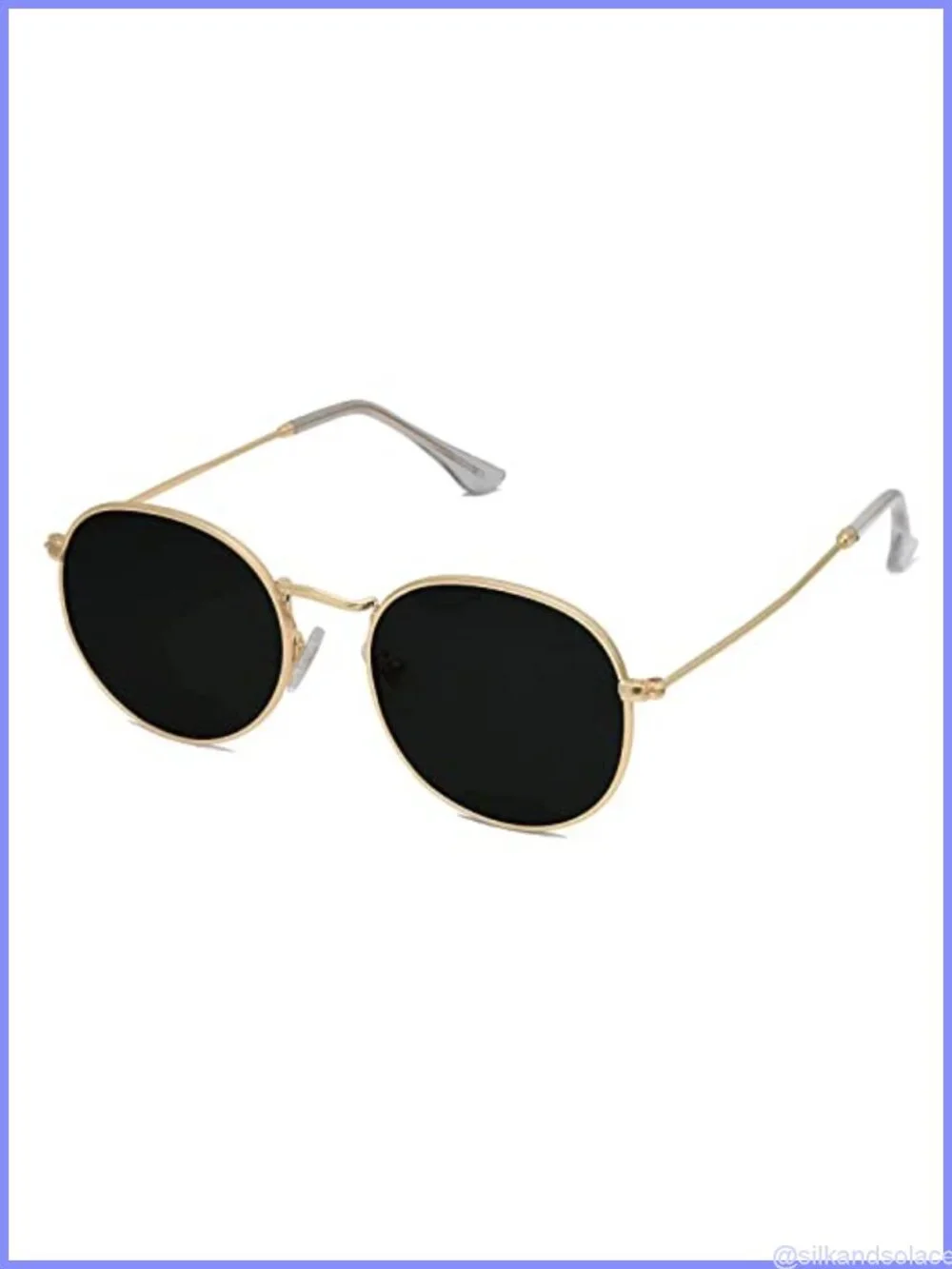 Round Polarized Sunglasses with Stainless Steel Frame UV Protection